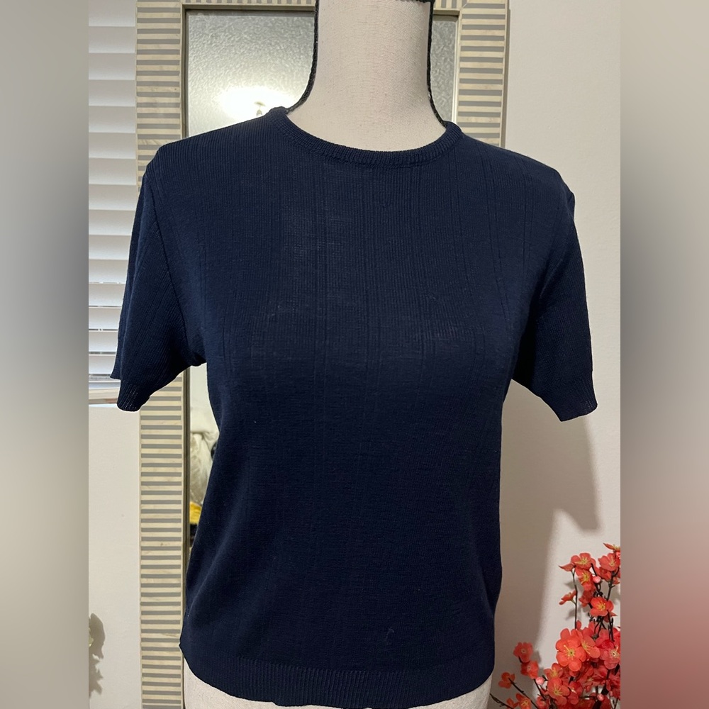 Short Sleeve Navy Top size Small